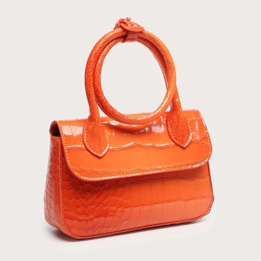 Crocodile Embossed Handbag